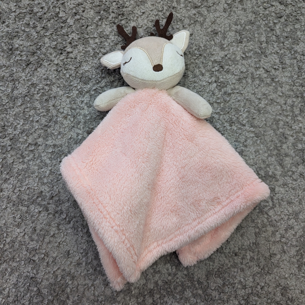 Sandy & Simon Plush Deer Security Blanket - Pink